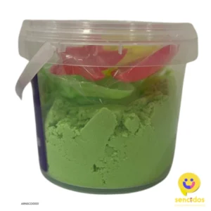 ARNSCD0001 - ARENA MAGICA 1 KG POTE CON HERRAMIENTAS (NARANJA, AZUL, ROSADO Y VERDE)